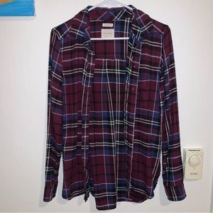 AEO burgundy flannel